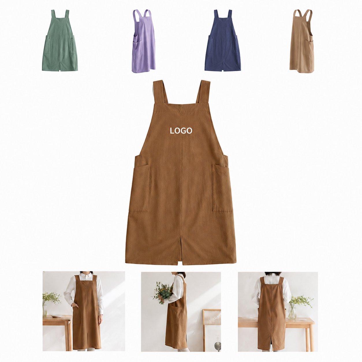 Nordic Cross-Back Wrap-Around Apron with Deep Pockets