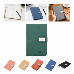Soft-Touch Mid-Size Lined Notebook with Clip